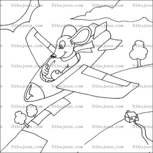 Dibujo para colorear Raton Aviador Para Pintar