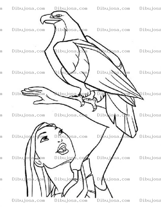 Dibujo para colorear Colorear Aguila En Antebrazso De Pocahontas