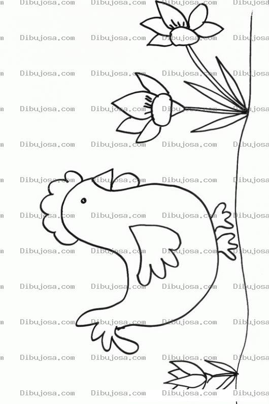 Dibujo para colorear Colorear Gallo Con Flores