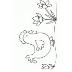 Dibujo para colorear Colorear Gallo Con Flores