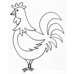 Dibujo para colorear Pintar Un Gallo