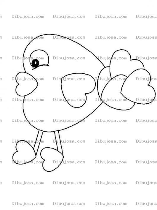 Dibujo para colorear Colorear Pollito Enamorado