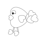 Dibujo para colorear Colorear Pollito Enamorado