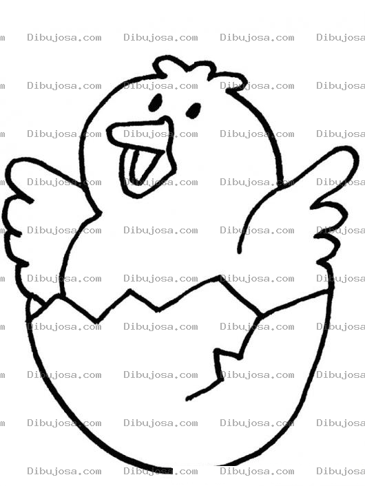 Dibujo para colorear Colorear Pollito En Cascaron