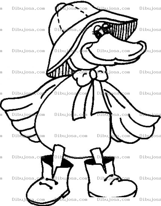 Dibujo para colorear Patito Con Botas