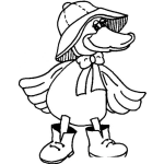 Dibujo para colorear Patito Con Botas