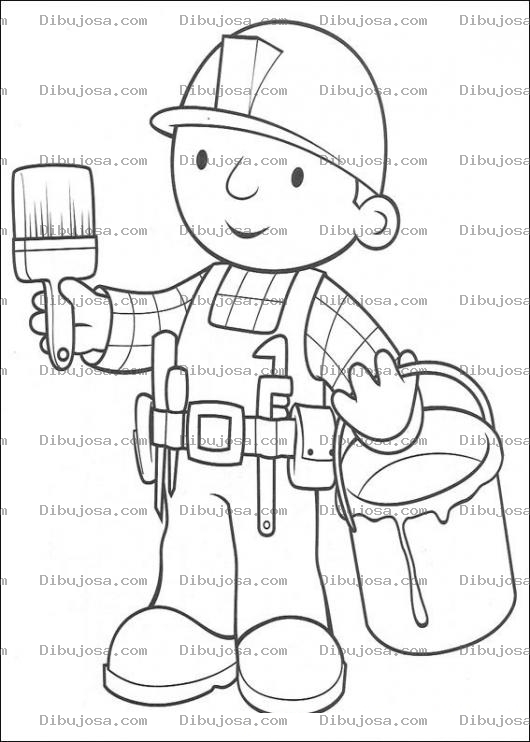 Dibujo para colorear Bob Pintando