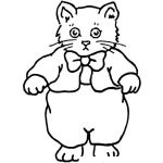 Dibujo para colorear Colorear Gato Con Ropa