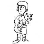Dibujo para colorear Colorear Mujer Con Gato