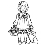 Dibujo para colorear Colorear Nina Con Gato