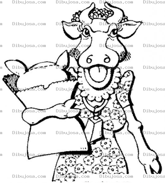 Dibujo para colorear Vaca De Shopping Para Colorear