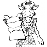 Dibujo para colorear Vaca De Shopping Para Colorear