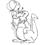 Dibujo para colorear Colorear Lagarto Con Globos
