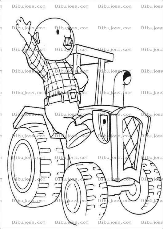 Dibujo para colorear El papa de Bob en un tractor