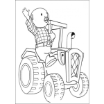 Dibujo para colorear El papa de Bob en un tractor