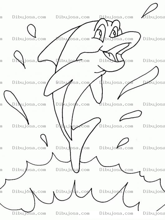 Dibujo para colorear Colorear Delfin Feliz