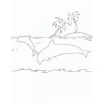 Dibujo para colorear Colorear Delfines En Una Isla