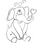Dibujo para colorear Colorear Eefante Enamorado