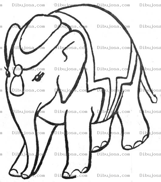 Dibujo para colorear Colorear Elefante Hindu