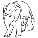 Dibujo para colorear Colorear Elefante Hindu