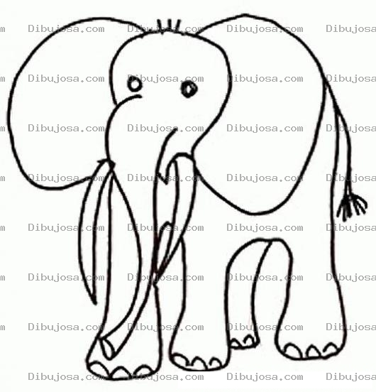 Dibujo para colorear Colorear Elefante Con Colmillos
