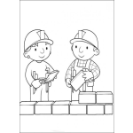 Dibujo para colorear Bob haciendo una pared