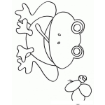 Dibujo para colorear Pintar Sapo Hambriento Con Mosca