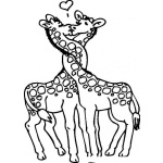 Dibujo para colorear Colorear Jirafas Enamoradas