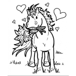 Dibujo para colorear Colorear Caballo Enamorado