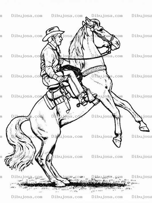 Dibujo para colorear Colorear Caballo Con Jinete