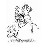 Dibujo para colorear Colorear Caballo Con Jinete