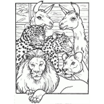Dibujo para colorear Colorear Leon En El Arca De Noe