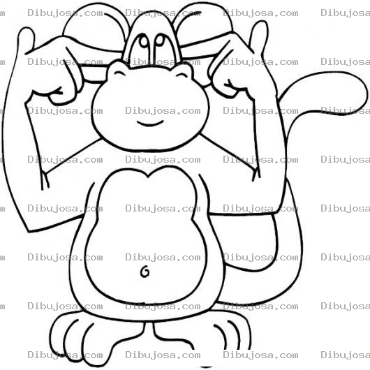 Dibujo para colorear Colorear Mono Tapandose Los Oidos