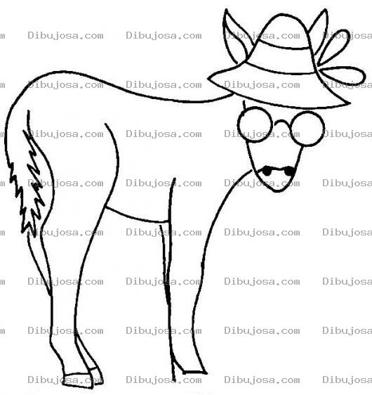 Dibujo para colorear Colorear Burro Con Sobrero Y Lentes