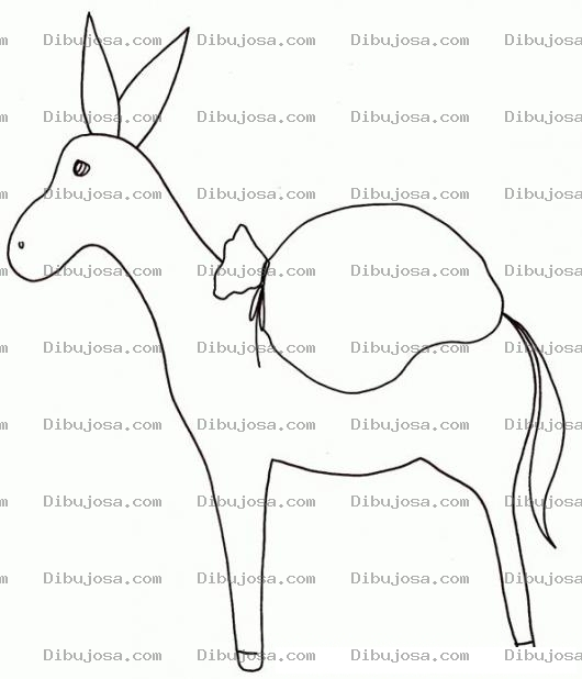 Dibujo para colorear Clorear Burro Con Carga