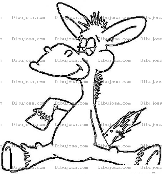 Dibujo para colorear Colorear Burro Sentado