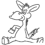 Dibujo para colorear Colorear Burro Sentado