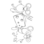 Dibujo para colorear Pareja De Ratones Con Tenedor Y Cuchara Ratoncito Y Ratoncita