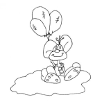 Dibujo para colorear Raton Con Globos