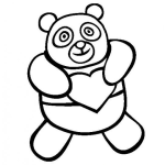 Dibujo para colorear Colorear Osito Panda Enamorado
