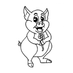 Dibujo para colorear Colorear Cerdito Enamorado