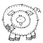 Dibujo para colorear Colorear Cochinito De Tela Remendado Con Retazos