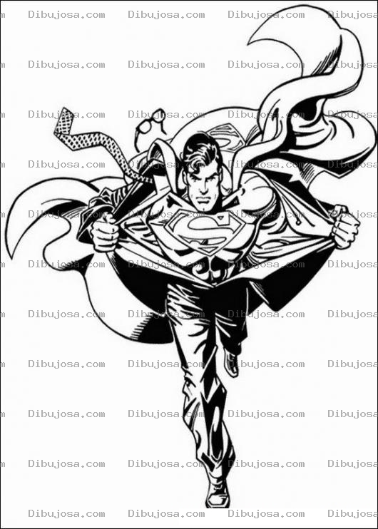 Dibujo para colorear Superman convirtiendose