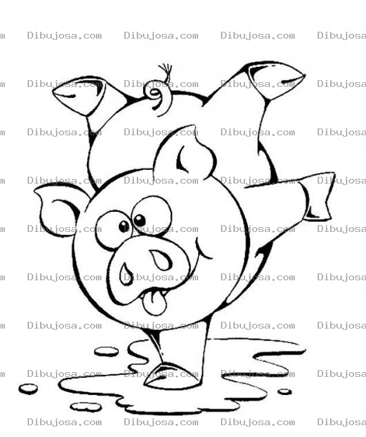 Dibujo para colorear Colorear Puerquito Acrobata