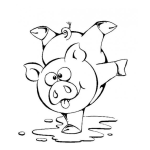 Dibujo para colorear Colorear Puerquito Acrobata