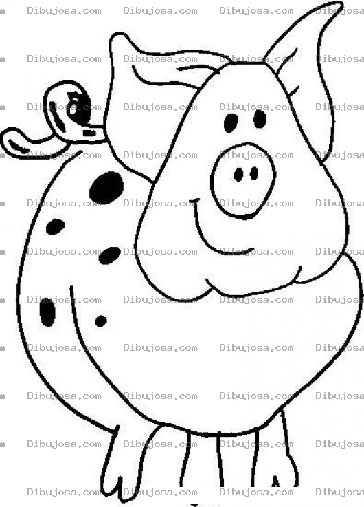 Dibujo para colorear Colorear Marrana Gordita