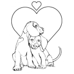 Dibujo para colorear Colorear Perritos Enamorados