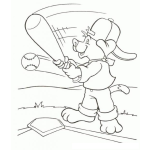 Dibujo para colorear Colorear Perro Jugando Beisbol