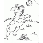 Dibujo para colorear Colorear Perrito Atrapando Una Pelota