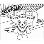Dibujo para colorear Perrito Poncho Para Pintar Y Colorear